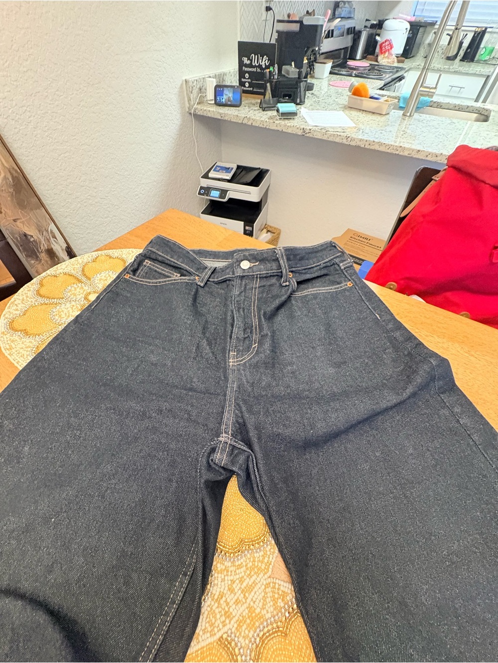 H&M Women’s High Rise Dark Blue Jeans - Wide Leg